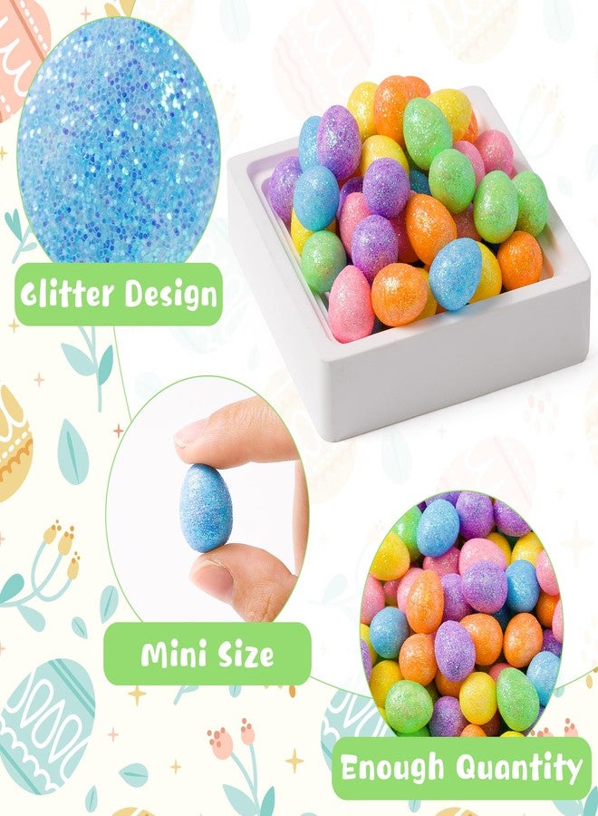 Haooryx Easter Mini Foam Eggs and Grass - 241Pcs Glitter Foam Eggs Bulk Decorative for Easter Party Kids Classroom DIY Craft Favor Supplies Easter Basket Stuffers Spring Party Home Dinner Table Decor - Image 3